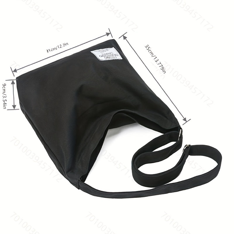 Durable Canvas Shoulder Bag Large Capacity Crossbody Hobo Bag