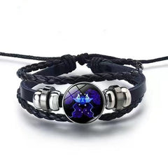 Zodiac Charm Bracelet Multilayer Leather Bangle