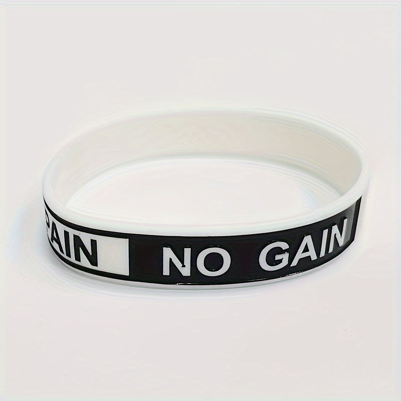 1pc No Pain No Gain Wristbands Motivational Silicone Bracelets