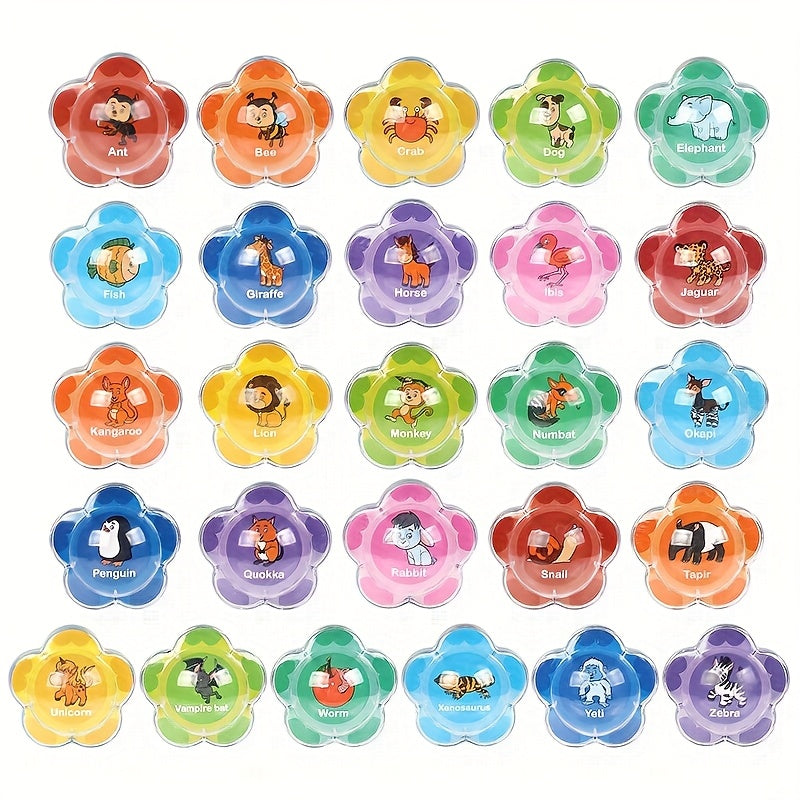 10pcs Floating Bath Learning Toys Alphabet & Number Animal Water Toy Set