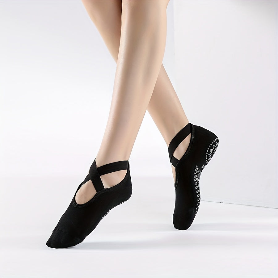Non Slip Grip Yoga Socks Strap Soft Sweat Absorption Athletic Socks