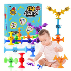 40pcs Suction Toys Kids Bath Toys Silicone Sucker Toys For Kids Sensory Toys