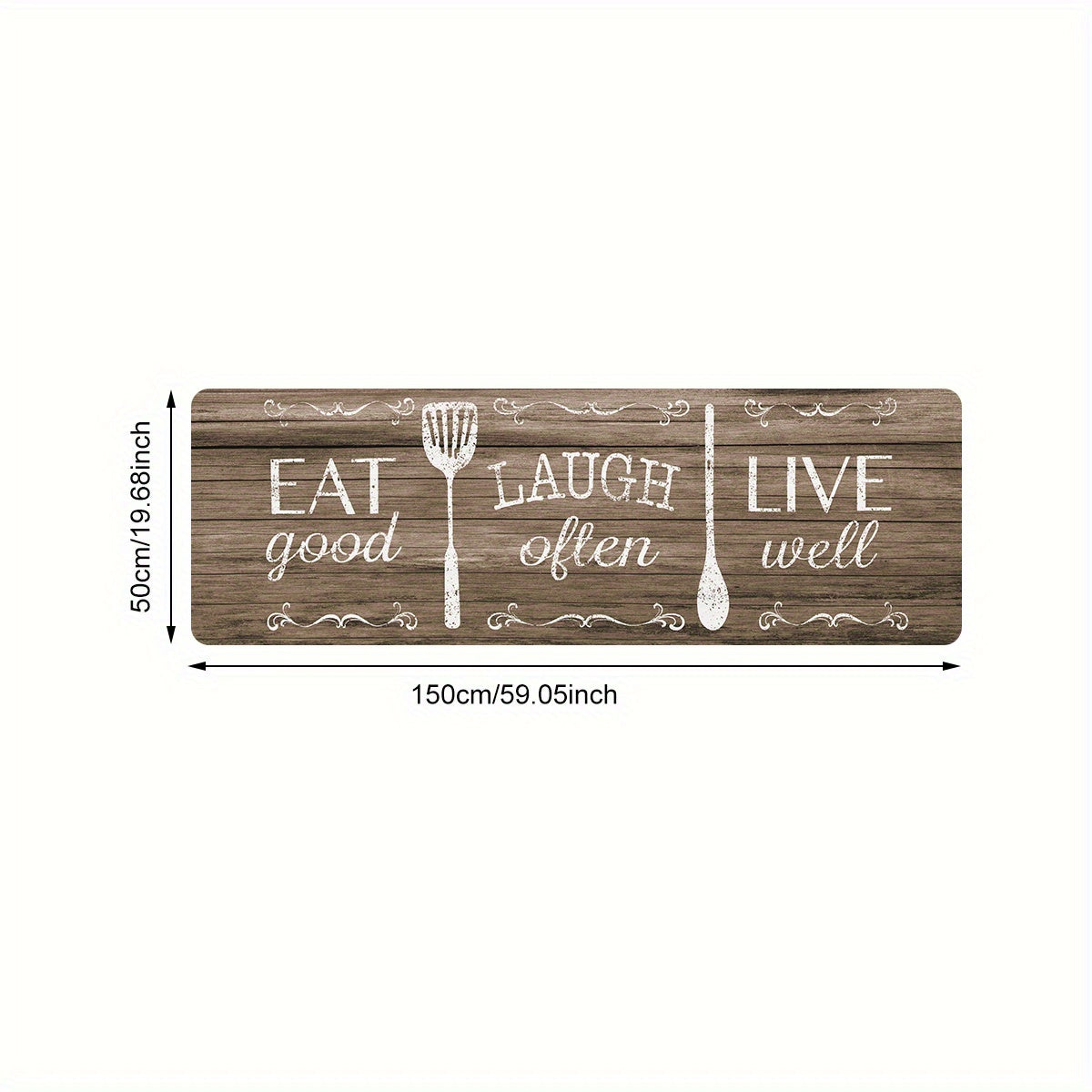 Retro Graphic Printing Kitchen Rug Waterproof Non Slip Floor Mat
