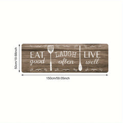 Retro Graphic Printing Kitchen Rug Waterproof Non Slip Floor Mat