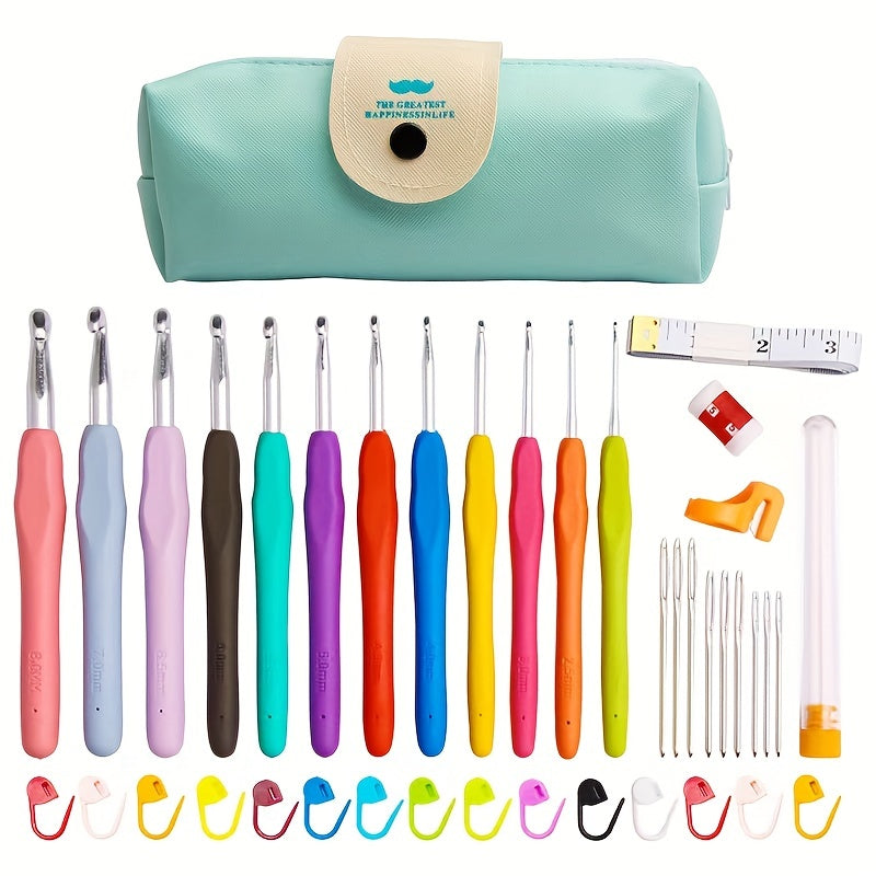 41pcs Soft Handle Crochet Tool Set Sweater Needlework Yarn Knitting Tools