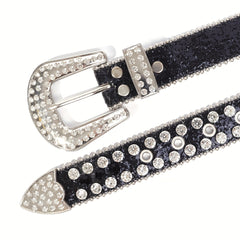 Kids Rhinestone Western Leather Belt Diamond Glitter Boys Girls