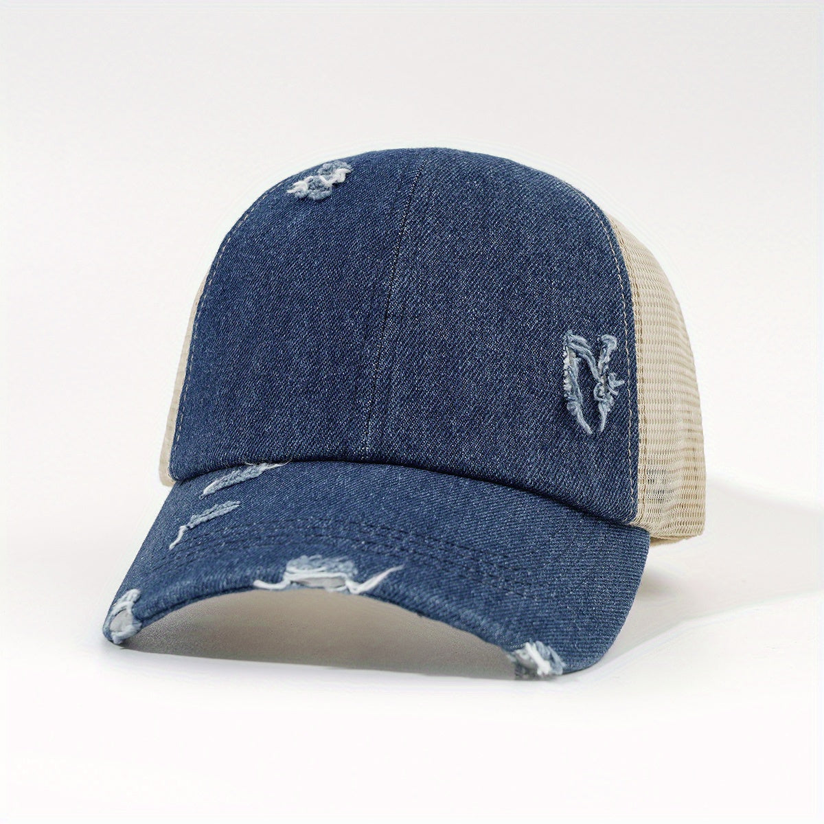 Leopard Print Ponytail Baseball Cap Mesh Trucker Hat