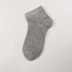 Rhinestone Crew Socks for Women