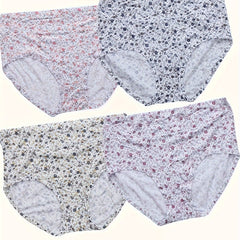 4 Pack Women's Plus Size Panties Set High Rise Soft Full Briefs