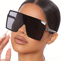 Y2K Oversized Square Sunglasses Mirror Lens UV400