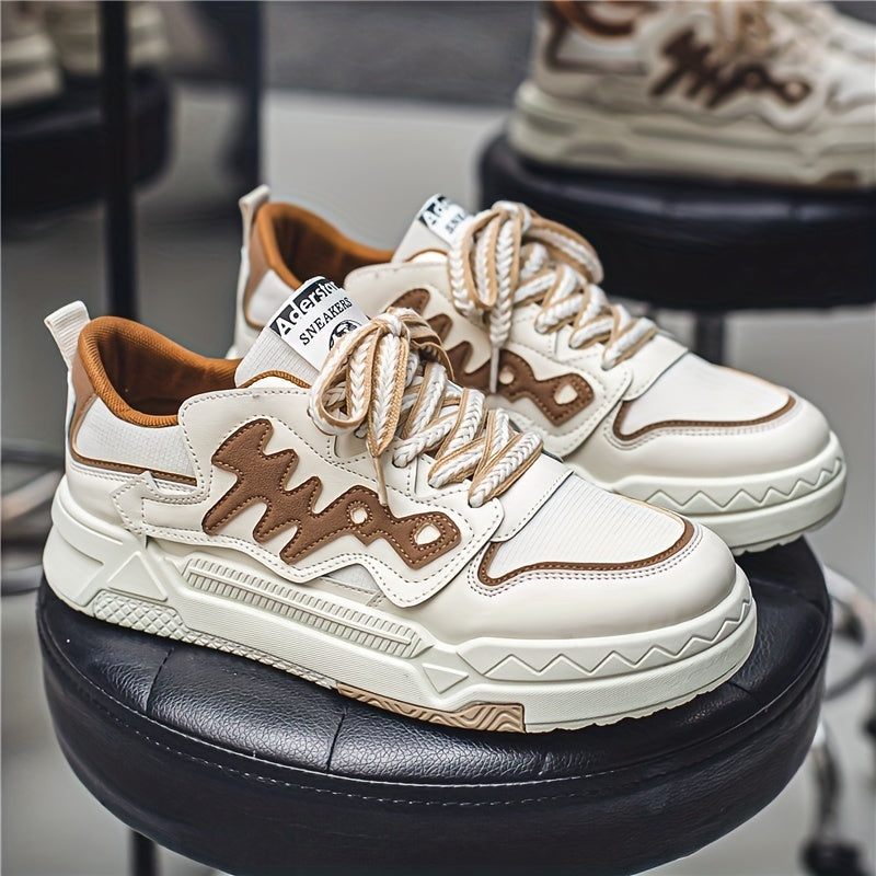 Alphabets Decor Skate Shoes Men's Non Slip Sneakers
