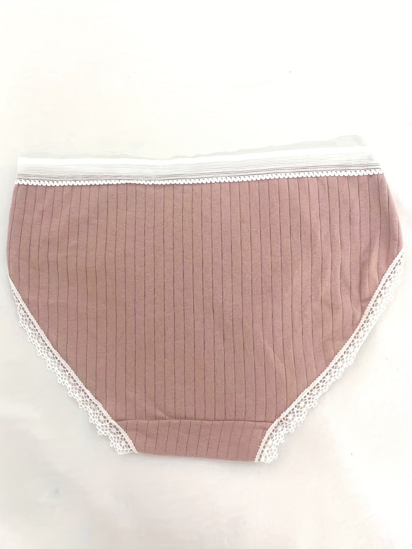 3pcs Ribbed Bow Tie Briefs Soft & Comfy Stretchy Panties Women's Lingerie