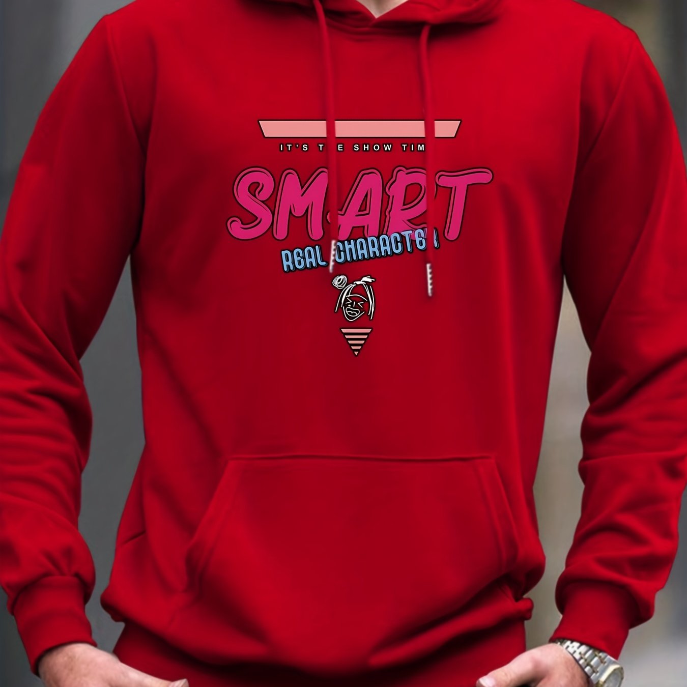 Men's Graphic Pullover Hoodie with Kangaroo Pocket
