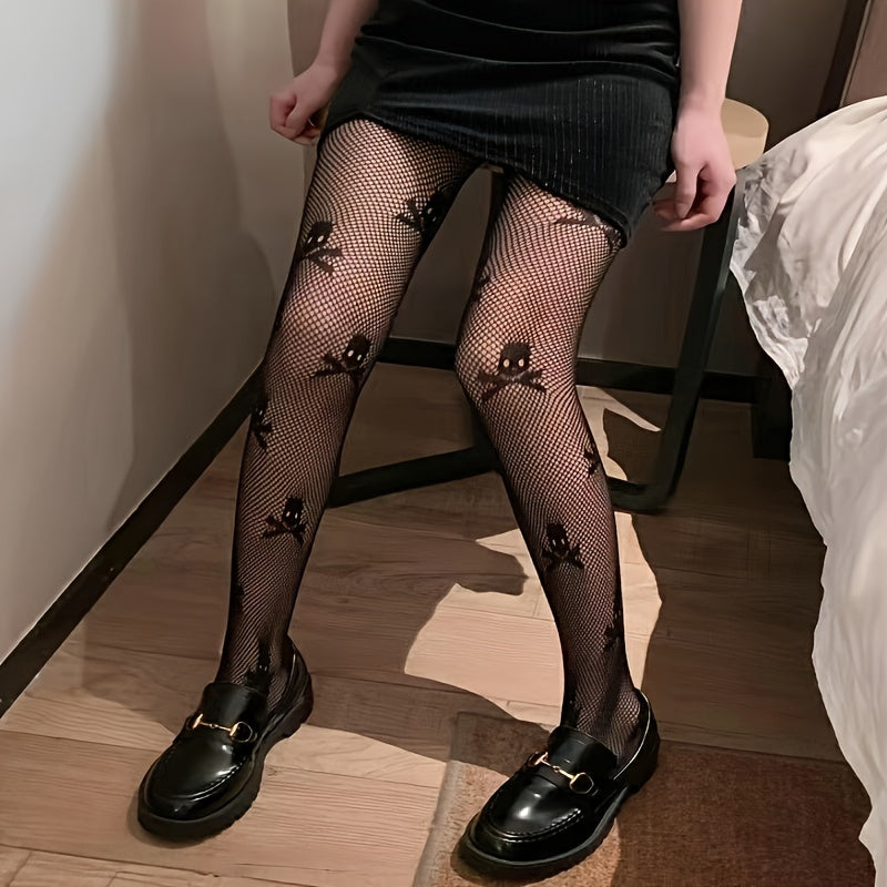 SkullPrint Fishnet Stockings Lace Leggings Tights Net Pantyhose