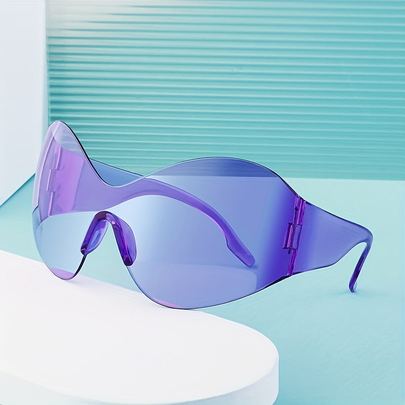 Y2K Large Lens Shield Sunglasses UV400