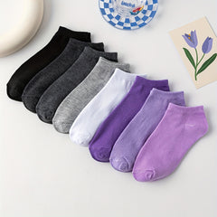 8 Pairs Low Cut Ankle Socks Soft & Lightweight Women's Stockings