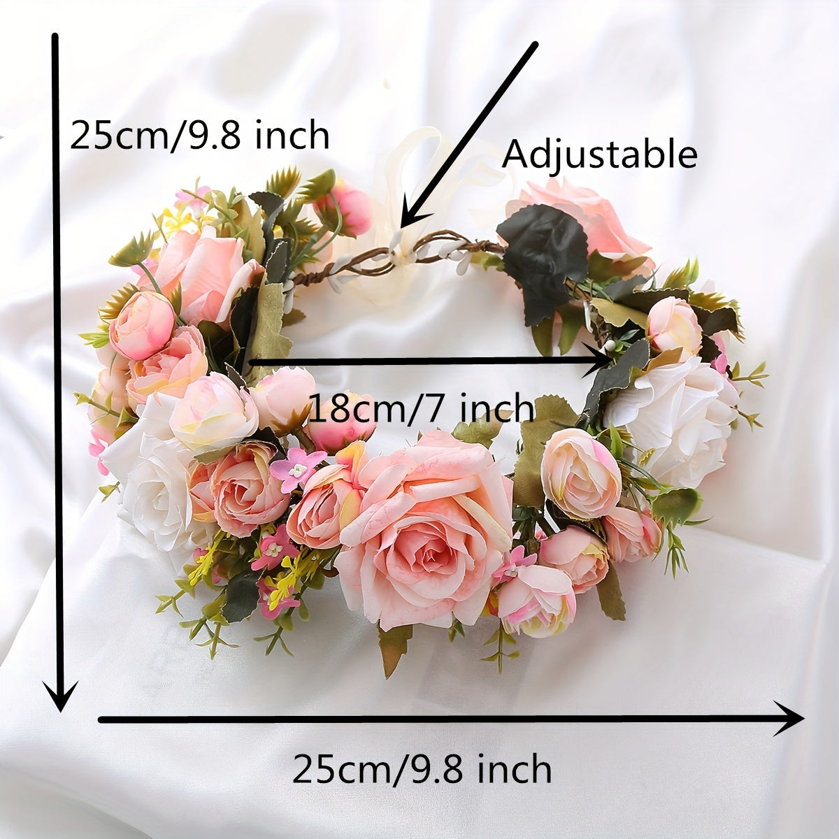Artificial Flowers Wreath Princess Party Headband Hairb