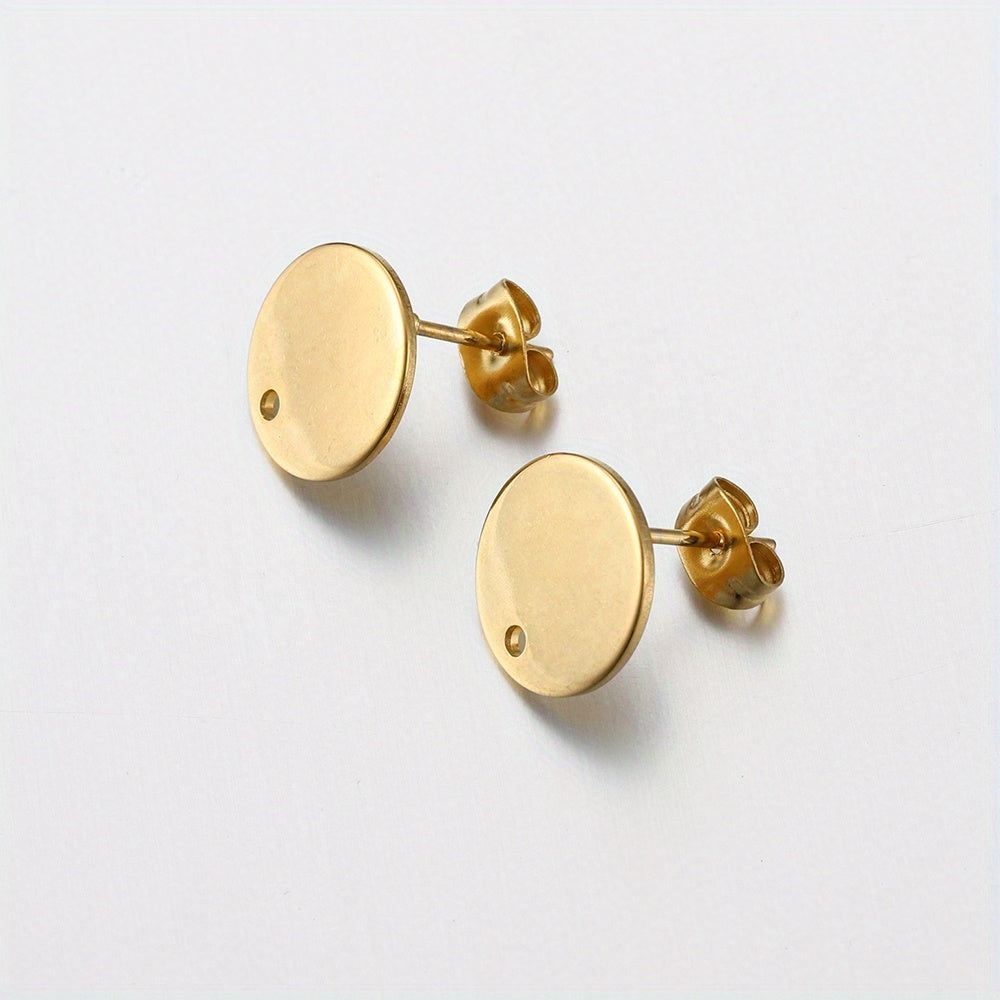 10pcs Stainless Steel Love Heart Drop Earring Studs DIY Earrings Base