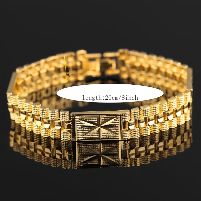 18K Golden Plated Mesh Bracelet For Men