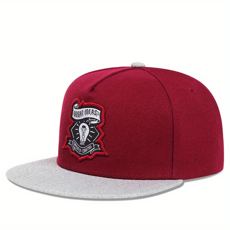 Bulb Embroidery Snapback Hat Hip Hop Solid Casual Baseball Cap Unisex