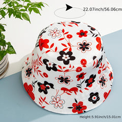 Flower Bucket Hat Sunshade Hat For Women Beach Breathable Unisex Casual Hat