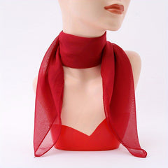 Chiffon Candy Neckerchief Square Scarf Bandana Women Head Wrap