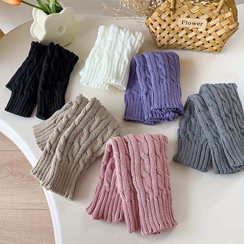 Girls Wool Twist Thread Stacking Socks Leg Warmers