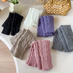 Girls Wool Twist Thread Stacking Socks Leg Warmers