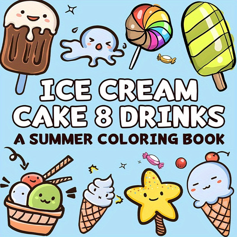 Excavator Ice Cream Coloring Book for All Ages