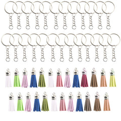 Key Chain Ring with Tassel Pendants Bulk for Crafts 100Pcs