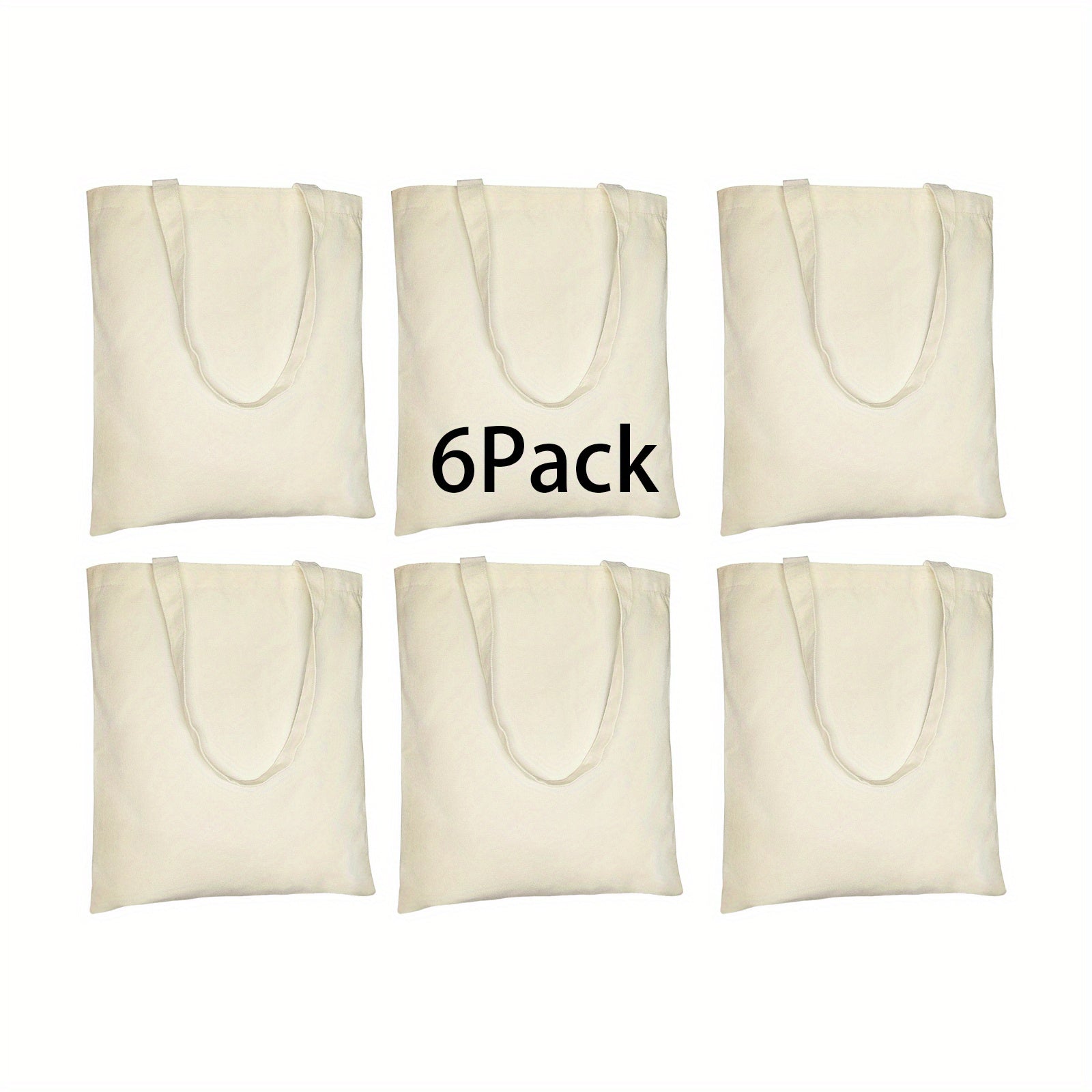 12 Pack Large Canvas Tote Bags for DIY Projects, Shopping, Gifts