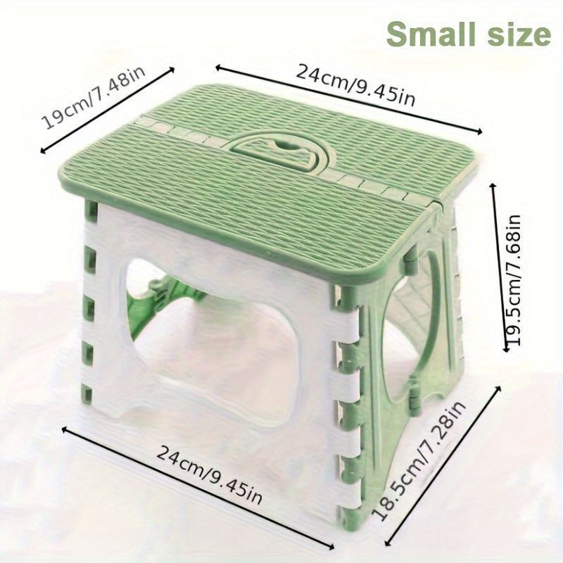 1pc Folding Stool with Portable Handle Compact Lightweight Plastic Folding Chair