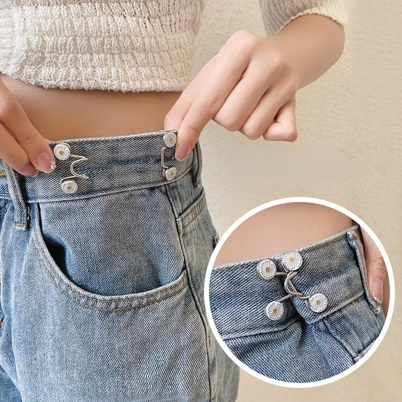 Daisy Pattern Safety Brooch Pin Buckle Minimalist Waist Tightener