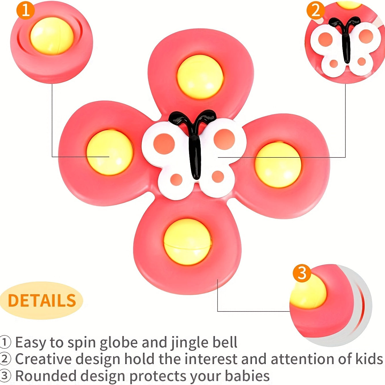 3 Pack Baby Spinner Wheel Toys Ages 1-2 Fun Engaging Baby Toys