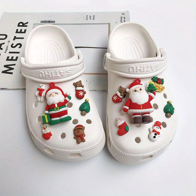 12Pcs Christmas Shoe Charms for Clogs Garden Shoes DIY Accessories