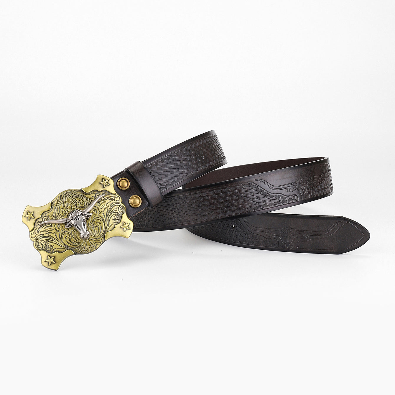 Men's Casual Belt Brown Genuine Leather