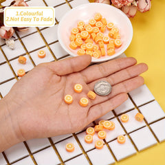 50pcs Orange Polymer Clay Slice Beads DIY Jewelry Accessories