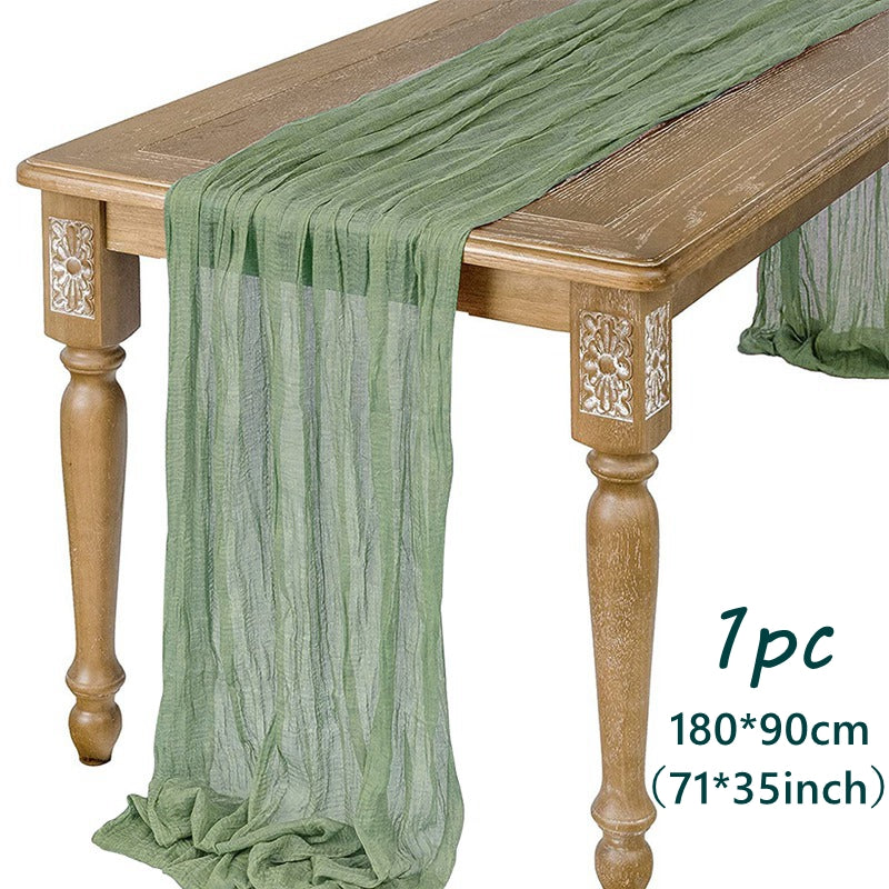 Table Runner Plastic Polyester Tablecloth Wedding Banquet Restaurant Table Cover