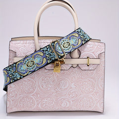 Embroidery Pattern Adjustable Strap Wide Nylon Handbag Belt