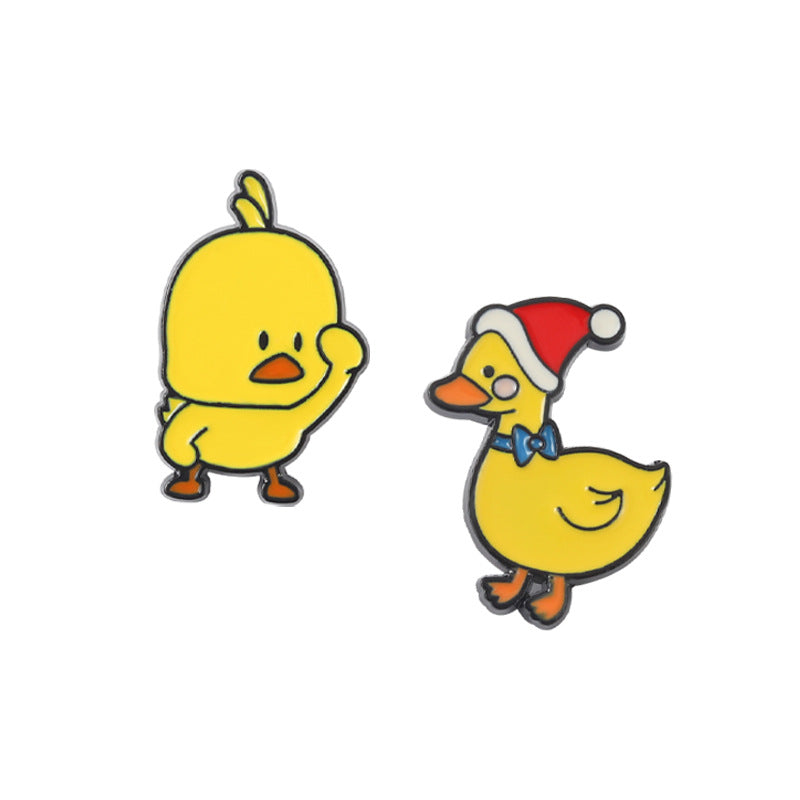 Creative Cartoon Duck Shape Baking Paint Pin Funny Pin