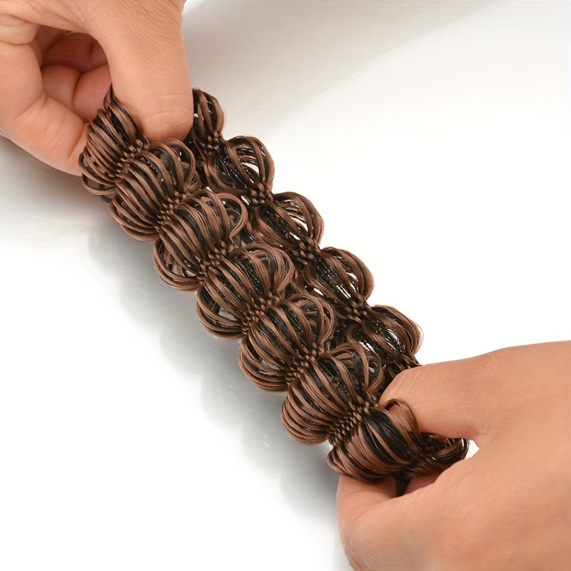 Women's Curly Bun Hair Styler Air Bun Hairpiece Wig Brown