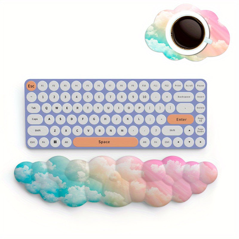 Ergonomic Memory Foam Mouse Pad Wrist Support with Coasters