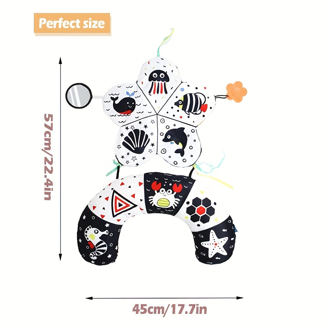 Baby Tummy Time Mat High Contrast Foldable Playmat
