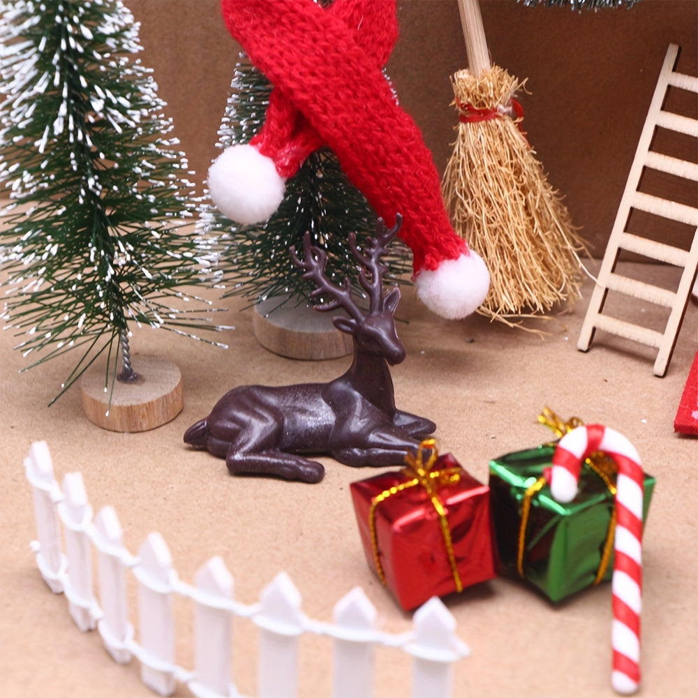 20pcs Mini Fairy Tale Scene Props Wooden Elf Door DIY Christmas Decorations