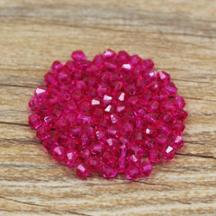 300pcs 4mm Double Cone Pointed Crystal Beads Jewelry Making