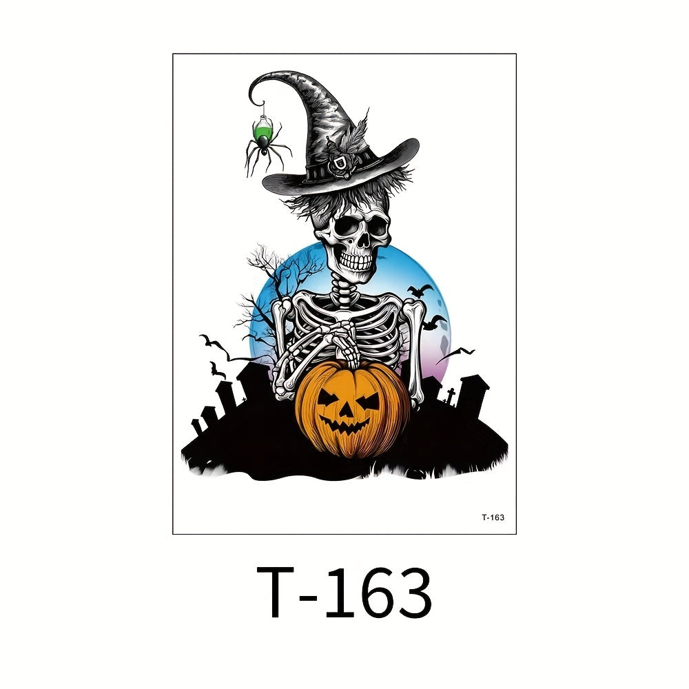 Waterproof Big Flower Arm Tattoo Stickers Halloween Horror Tattoo
