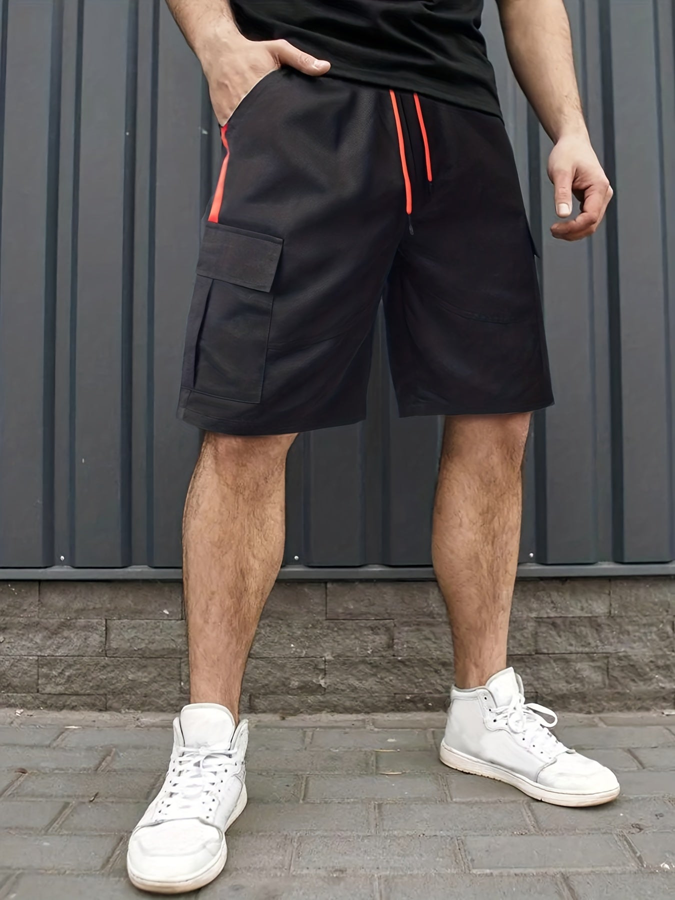 Men's Casual Pocket Waist Drawstring Cargo Shorts For Summer Outdoor Activities