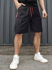 Men's Casual Pocket Waist Drawstring Cargo Shorts For Summer Outdoor Activities