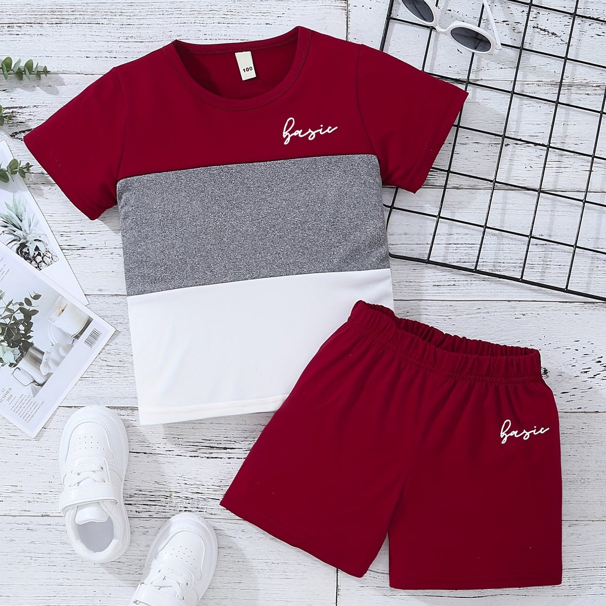 Boys Casual Outfit T-Shirt & Shorts Summer Clothes Set