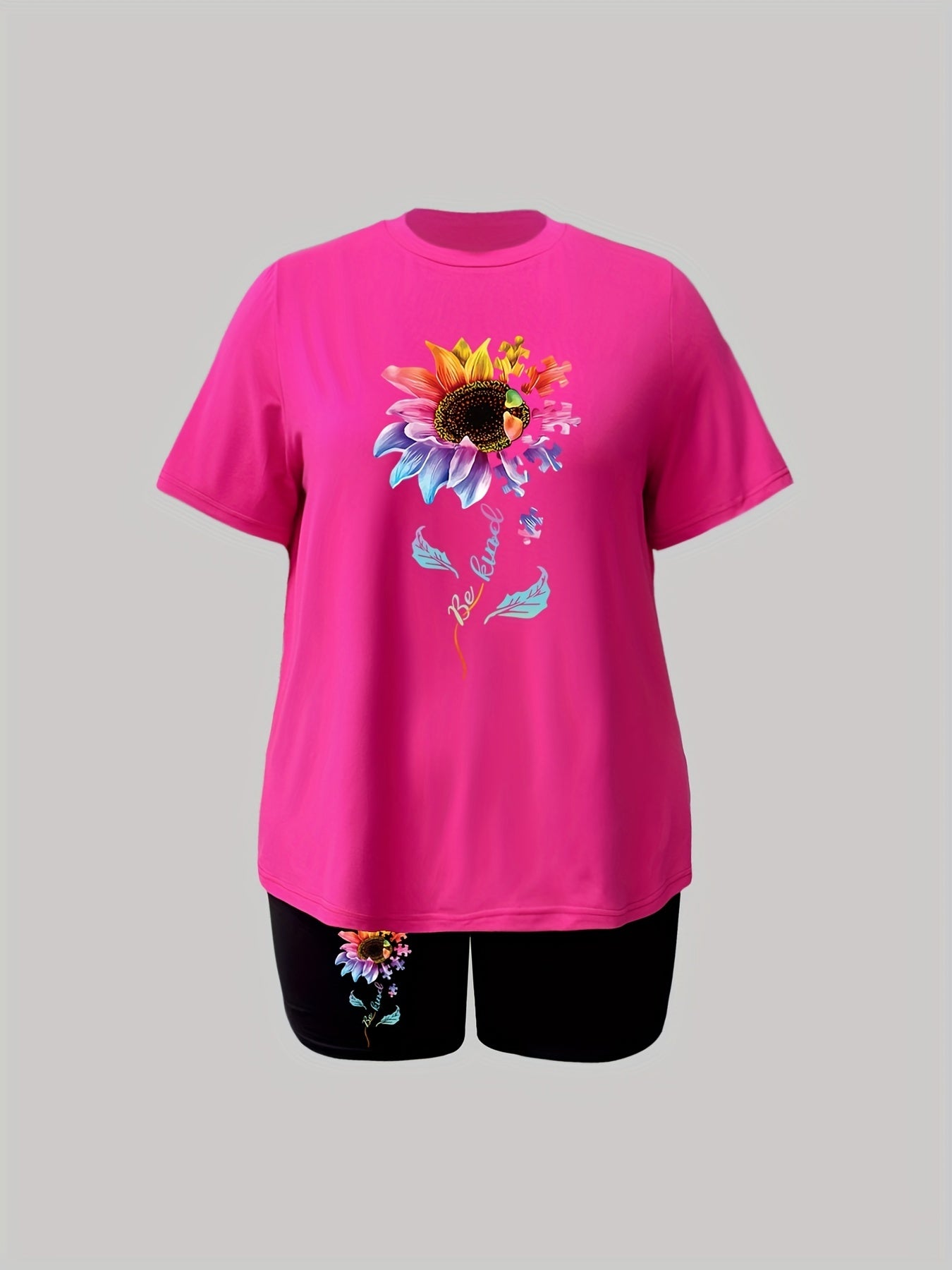  Art Letter & Sunflower Print 2 Piece Set